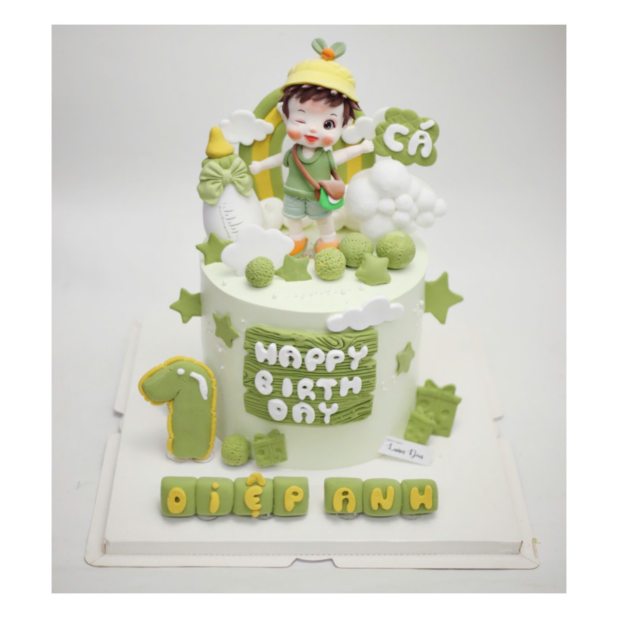 Bánh thôi nôi bé xanh - Bánh sinh nhật Tiệm Bánh Luân Đôn